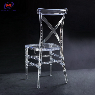 Stackable PC Acrylic Fork Back Clear Resin Chair For Wedding Hotel Party Banquet