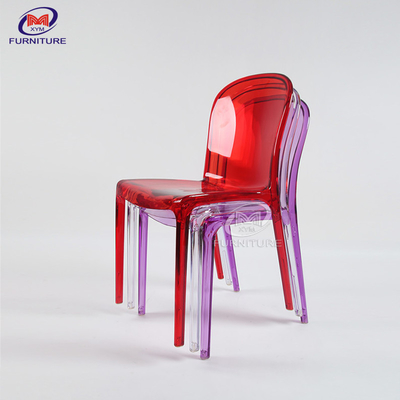 Nordic Style Transparent Pink Acrylic Ghost Chairs Resin Chiavari Chair For Dining Room