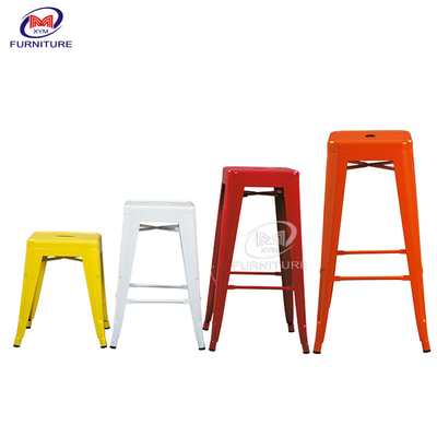 Stackable Backless Metal Bar Stool Chair Industrial Iron Counter Height