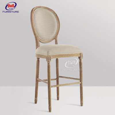 Counter Height Bar Stool Chair Round Back Wooden For Coffee Shop Supporting 350kg