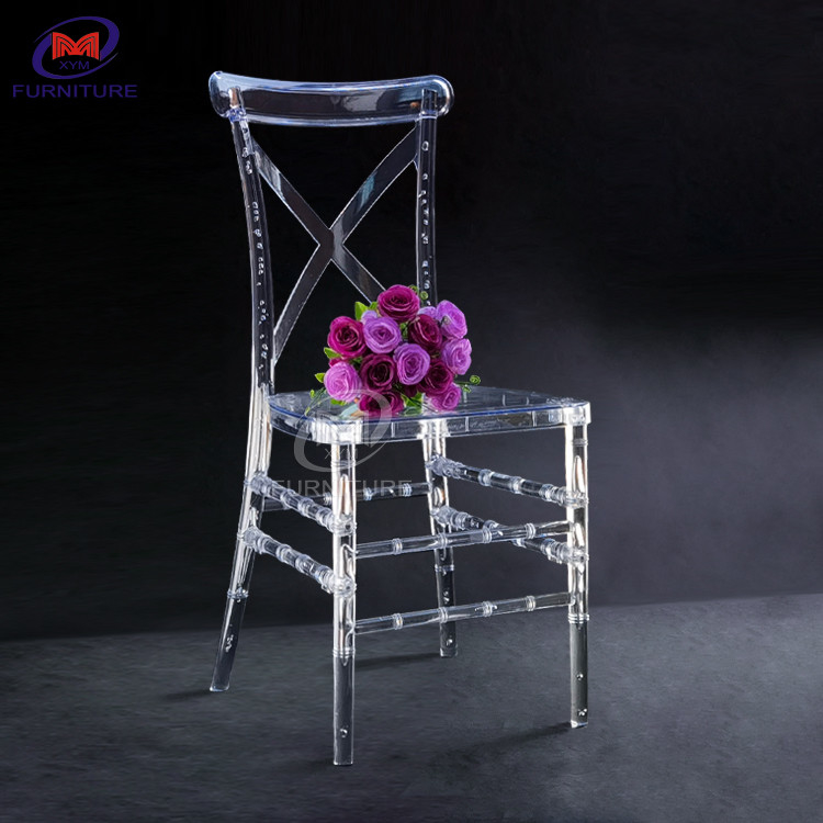Stackable PC Acrylic Fork Back Clear Resin Chair For Wedding Hotel Party Banquet