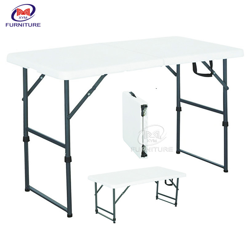 Adjustable Folding Plastic Rectangle Table Set Outdoor